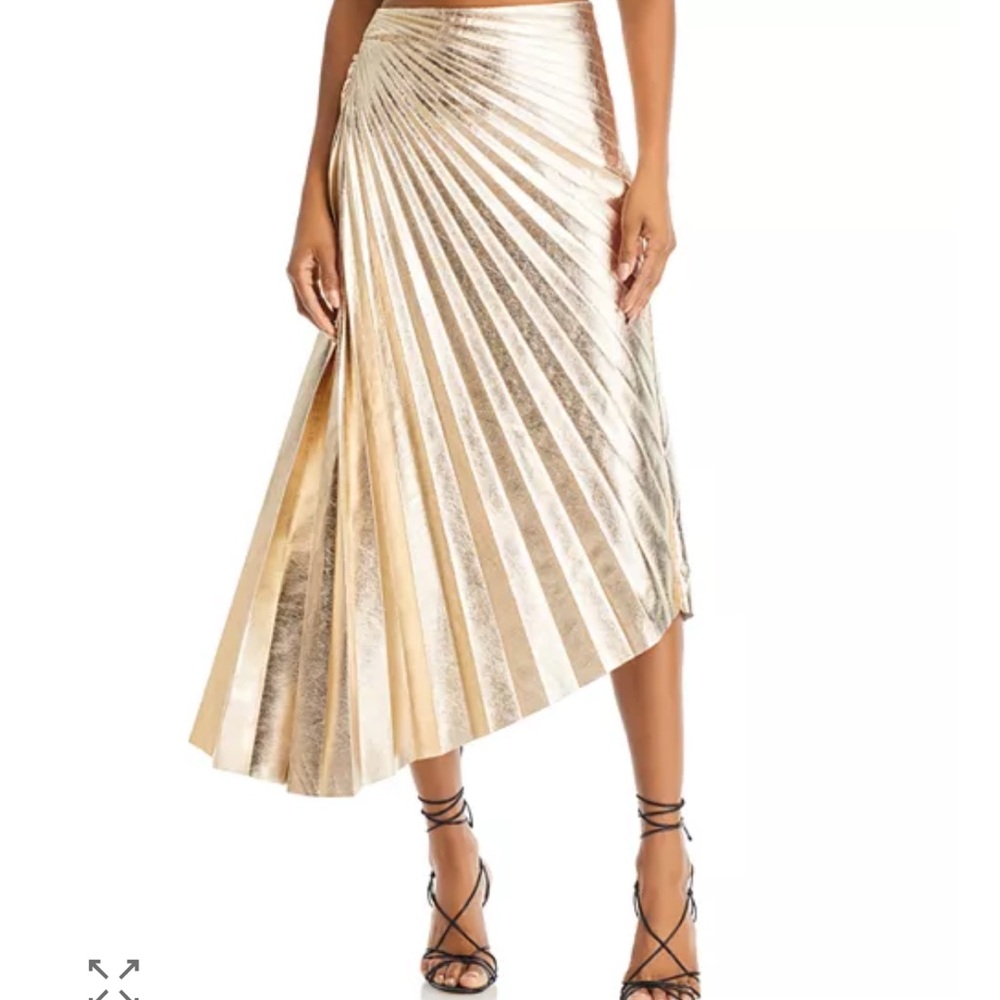 A.L.C. Metallic Gold A-Line Skirt